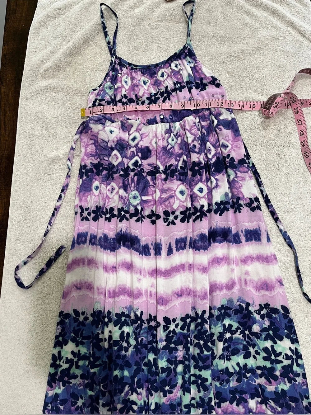 Justice Girls Purple Tie-Dye Floral Maxi Skirt